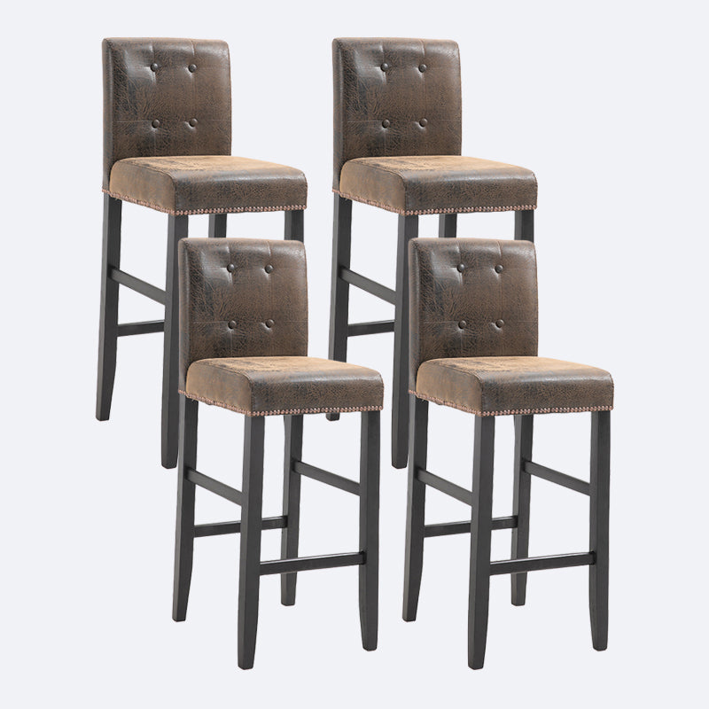 Contemporary Leather Solid Wood Barstool Bristol Bar Stool with Low Back Amber 4 Piece Set Clearhalo 'Bar Furniture' 'Bar Stools' 'bar_stools' 'furn' 'furn_bar_stools' 'furniture_bar_stools' 'Kitchen & Dining Furniture' 'kitchen&dining_furn' 'kitchen' 'kitchen_furn' Furniture' 4537222