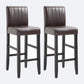 Contemporary Leather Solid Wood Barstool Bristol Bar Stool with Low Back Dark Wood 2 Piece Set Clearhalo 'Bar Furniture' 'Bar Stools' 'bar_stools' 'furn' 'furn_bar_stools' 'furniture_bar_stools' 'Kitchen & Dining Furniture' 'kitchen&dining_furn' 'kitchen' 'kitchen_furn' Furniture' 4537224