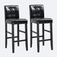 Contemporary Leather Solid Wood Barstool Bristol Bar Stool with Low Back Black 2 Piece Set Clearhalo 'Bar Furniture' 'Bar Stools' 'bar_stools' 'furn' 'furn_bar_stools' 'furniture_bar_stools' 'Kitchen & Dining Furniture' 'kitchen&dining_furn' 'kitchen' 'kitchen_furn' Furniture' 4537227