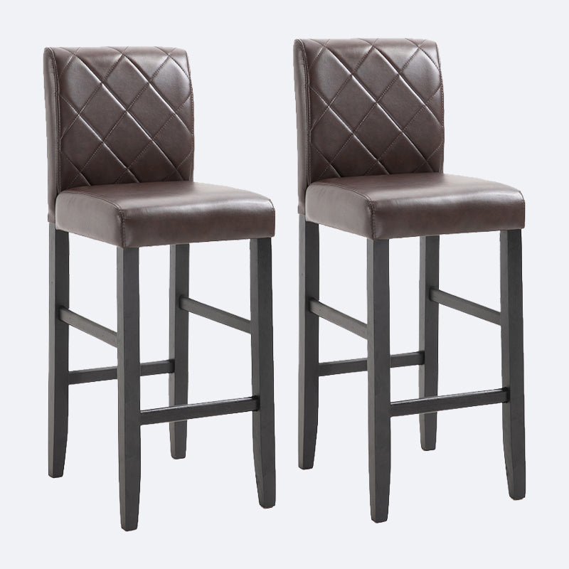 Contemporary Leather Solid Wood Barstool Bristol Bar Stool with Low Back Red Brown 2 Piece Set Clearhalo 'Bar Furniture' 'Bar Stools' 'bar_stools' 'furn' 'furn_bar_stools' 'furniture_bar_stools' 'Kitchen & Dining Furniture' 'kitchen&dining_furn' 'kitchen' 'kitchen_furn' Furniture' 4537230
