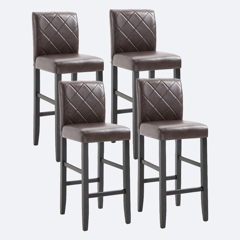 Contemporary Leather Solid Wood Barstool Bristol Bar Stool with Low Back Red Brown 4 Piece Set Clearhalo 'Bar Furniture' 'Bar Stools' 'bar_stools' 'furn' 'furn_bar_stools' 'furniture_bar_stools' 'Kitchen & Dining Furniture' 'kitchen&dining_furn' 'kitchen' 'kitchen_furn' Furniture' 4537231