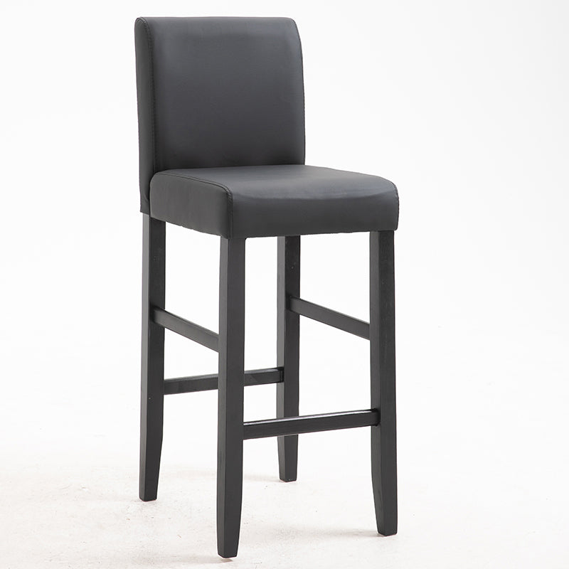 Contemporary Leather Solid Wood Barstool Bristol Bar Stool with Low Back Matte Black 1 Piece Clearhalo 'Bar Furniture' 'Bar Stools' 'bar_stools' 'furn' 'furn_bar_stools' 'furniture_bar_stools' 'Kitchen & Dining Furniture' 'kitchen&dining_furn' 'kitchen' 'kitchen_furn' Furniture' 4537232