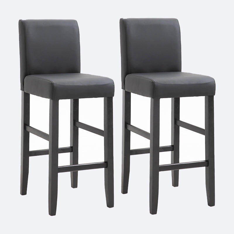 Contemporary Leather Solid Wood Barstool Bristol Bar Stool with Low Back Matte Black 2 Piece Set Clearhalo 'Bar Furniture' 'Bar Stools' 'bar_stools' 'furn' 'furn_bar_stools' 'furniture_bar_stools' 'Kitchen & Dining Furniture' 'kitchen&dining_furn' 'kitchen' 'kitchen_furn' Furniture' 4537233