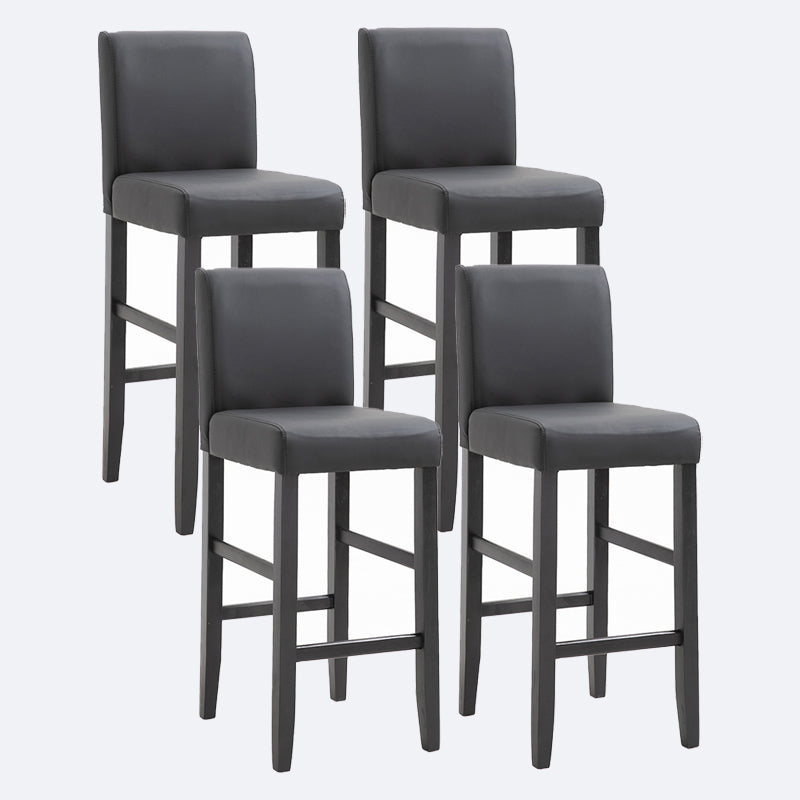 Contemporary Leather Solid Wood Barstool Bristol Bar Stool with Low Back Matte Black 4 Piece Set Clearhalo 'Bar Furniture' 'Bar Stools' 'bar_stools' 'furn' 'furn_bar_stools' 'furniture_bar_stools' 'Kitchen & Dining Furniture' 'kitchen&dining_furn' 'kitchen' 'kitchen_furn' Furniture' 4537234