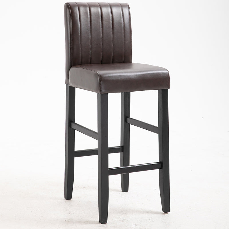 Contemporary Leather Solid Wood Barstool Bristol Bar Stool with Low Back Coffee 1 Piece Clearhalo 'Bar Furniture' 'Bar Stools' 'bar_stools' 'furn' 'furn_bar_stools' 'furniture_bar_stools' 'Kitchen & Dining Furniture' 'kitchen&dining_furn' 'kitchen' 'kitchen_furn' Furniture' 4537235