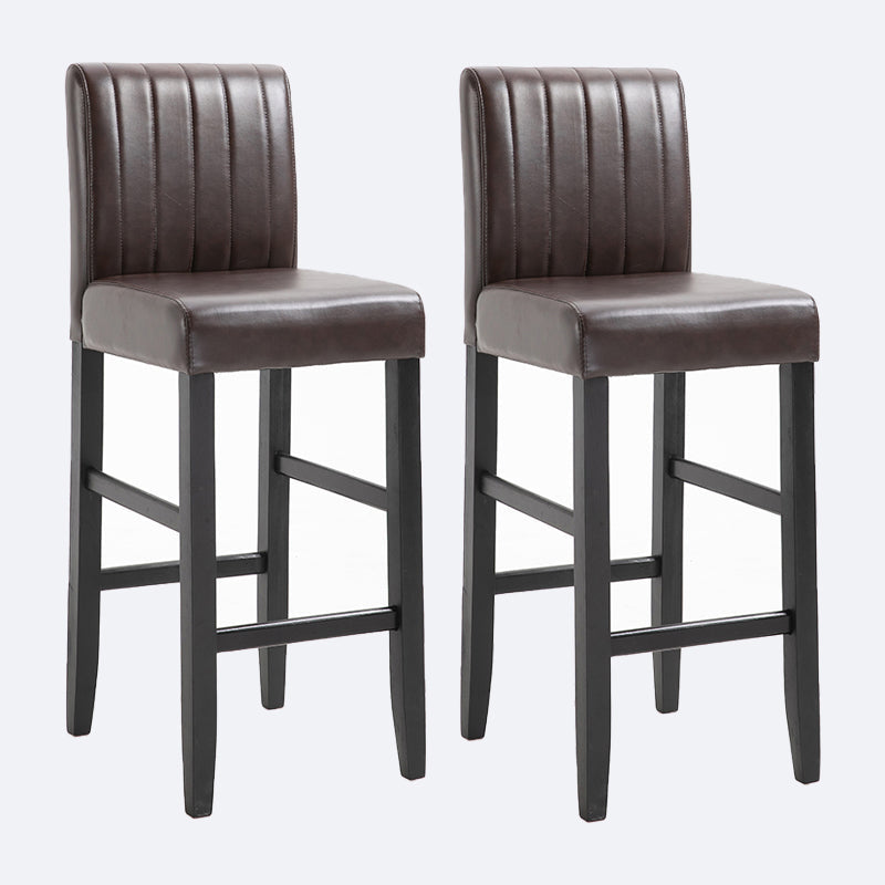 Contemporary Leather Solid Wood Barstool Bristol Bar Stool with Low Back Coffee 2 Piece Set Clearhalo 'Bar Furniture' 'Bar Stools' 'bar_stools' 'furn' 'furn_bar_stools' 'furniture_bar_stools' 'Kitchen & Dining Furniture' 'kitchen&dining_furn' 'kitchen' 'kitchen_furn' Furniture' 4537236