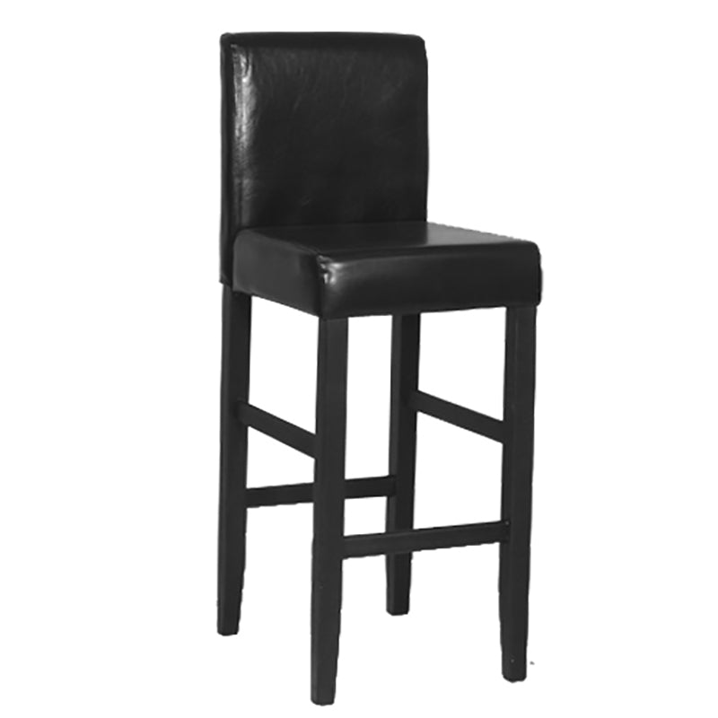Contemporary Leather Solid Wood Barstool Bristol Bar Stool with Low Back Textured Black 1 Piece Clearhalo 'Bar Furniture' 'Bar Stools' 'bar_stools' 'furn' 'furn_bar_stools' 'furniture_bar_stools' 'Kitchen & Dining Furniture' 'kitchen&dining_furn' 'kitchen' 'kitchen_furn' Furniture' 4537238