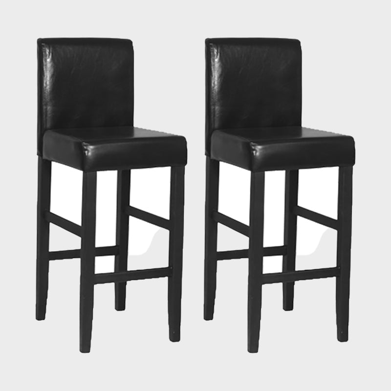 Contemporary Leather Solid Wood Barstool Bristol Bar Stool with Low Back Textured Black 2 Piece Set Clearhalo 'Bar Furniture' 'Bar Stools' 'bar_stools' 'furn' 'furn_bar_stools' 'furniture_bar_stools' 'Kitchen & Dining Furniture' 'kitchen&dining_furn' 'kitchen' 'kitchen_furn' Furniture' 4537239