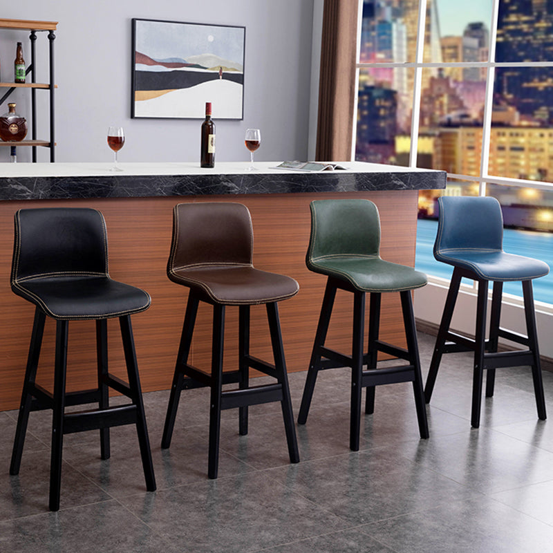 Contemporary Leather Solid Wood Barstools Bristol Bar Stool with Low Back Clearhalo 'Bar Furniture' 'Bar Stools' 'bar_stools' 'furn' 'furn_bar_stools' 'furniture_bar_stools' 'Kitchen & Dining Furniture' 'kitchen&dining_furn' 'kitchen' 'kitchen_furn' Furniture' 4537247