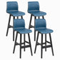 Contemporary Leather Solid Wood Barstools Bristol Bar Stool with Low Back Royal Blue Black 4 Piece Set Clearhalo 'Bar Furniture' 'Bar Stools' 'bar_stools' 'furn' 'furn_bar_stools' 'furniture_bar_stools' 'Kitchen & Dining Furniture' 'kitchen&dining_furn' 'kitchen' 'kitchen_furn' Furniture' 4537253