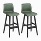 Contemporary Leather Solid Wood Barstools Bristol Bar Stool with Low Back Blackish Green Black 2 Piece Set Clearhalo 'Bar Furniture' 'Bar Stools' 'bar_stools' 'furn' 'furn_bar_stools' 'furniture_bar_stools' 'Kitchen & Dining Furniture' 'kitchen&dining_furn' 'kitchen' 'kitchen_furn' Furniture' 4537257