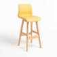 Contemporary Leather Solid Wood Barstools Bristol Bar Stool with Low Back Yellow Wood 1 Piece Clearhalo 'Bar Furniture' 'Bar Stools' 'bar_stools' 'furn' 'furn_bar_stools' 'furniture_bar_stools' 'Kitchen & Dining Furniture' 'kitchen&dining_furn' 'kitchen' 'kitchen_furn' Furniture' 4537262