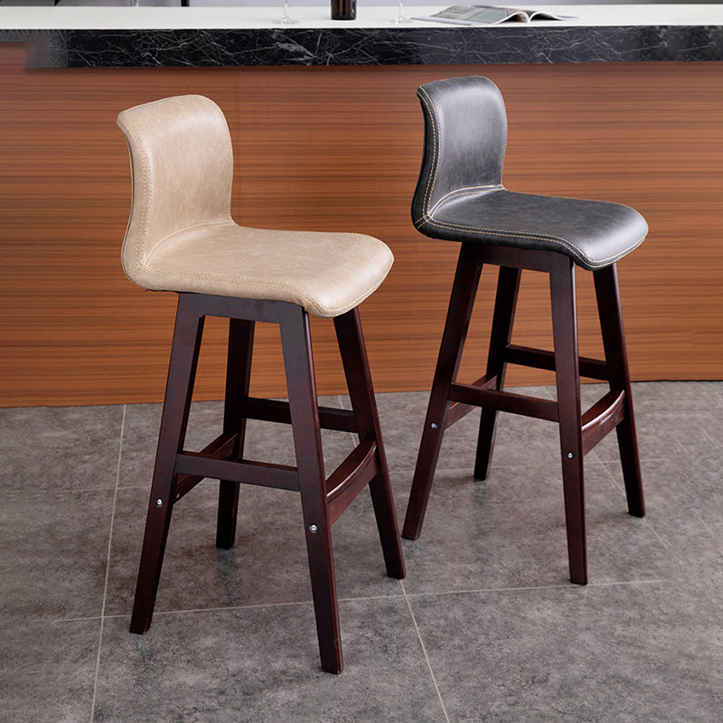 Contemporary Leather Solid Wood Barstools Bristol Bar Stool with Low Back Clearhalo 'Bar Furniture' 'Bar Stools' 'bar_stools' 'furn' 'furn_bar_stools' 'furniture_bar_stools' 'Kitchen & Dining Furniture' 'kitchen&dining_furn' 'kitchen' 'kitchen_furn' Furniture' 4537266