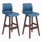 Contemporary Leather Solid Wood Barstools Bristol Bar Stool with Low Back Royal Blue Brown 2 Piece Set Clearhalo 'Bar Furniture' 'Bar Stools' 'bar_stools' 'furn' 'furn_bar_stools' 'furniture_bar_stools' 'Kitchen & Dining Furniture' 'kitchen&dining_furn' 'kitchen' 'kitchen_furn' Furniture' 4537268