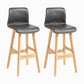 Contemporary Leather Solid Wood Barstools Bristol Bar Stool with Low Back Grey Wood 2 Piece Set Clearhalo 'Bar Furniture' 'Bar Stools' 'bar_stools' 'furn' 'furn_bar_stools' 'furniture_bar_stools' 'Kitchen & Dining Furniture' 'kitchen&dining_furn' 'kitchen' 'kitchen_furn' Furniture' 4537277
