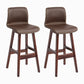 Contemporary Leather Solid Wood Barstools Bristol Bar Stool with Low Back Coffee Brown 2 Piece Set Clearhalo 'Bar Furniture' 'Bar Stools' 'bar_stools' 'furn' 'furn_bar_stools' 'furniture_bar_stools' 'Kitchen & Dining Furniture' 'kitchen&dining_furn' 'kitchen' 'kitchen_furn' Furniture' 4537280
