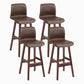 Contemporary Leather Solid Wood Barstools Bristol Bar Stool with Low Back Coffee Brown 4 Piece Set Clearhalo 'Bar Furniture' 'Bar Stools' 'bar_stools' 'furn' 'furn_bar_stools' 'furniture_bar_stools' 'Kitchen & Dining Furniture' 'kitchen&dining_furn' 'kitchen' 'kitchen_furn' Furniture' 4537281