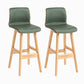 Contemporary Leather Solid Wood Barstools Bristol Bar Stool with Low Back Blackish Green Wood 2 Piece Set Clearhalo 'Bar Furniture' 'Bar Stools' 'bar_stools' 'furn' 'furn_bar_stools' 'furniture_bar_stools' 'Kitchen & Dining Furniture' 'kitchen&dining_furn' 'kitchen' 'kitchen_furn' Furniture' 4537283