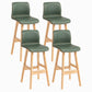 Contemporary Leather Solid Wood Barstools Bristol Bar Stool with Low Back Blackish Green Wood 4 Piece Set Clearhalo 'Bar Furniture' 'Bar Stools' 'bar_stools' 'furn' 'furn_bar_stools' 'furniture_bar_stools' 'Kitchen & Dining Furniture' 'kitchen&dining_furn' 'kitchen' 'kitchen_furn' Furniture' 4537284