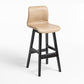 Contemporary Leather Solid Wood Barstools Bristol Bar Stool with Low Back Khaki Black 1 Piece Clearhalo 'Bar Furniture' 'Bar Stools' 'bar_stools' 'furn' 'furn_bar_stools' 'furniture_bar_stools' 'Kitchen & Dining Furniture' 'kitchen&dining_furn' 'kitchen' 'kitchen_furn' Furniture' 4537285
