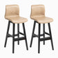 Contemporary Leather Solid Wood Barstools Bristol Bar Stool with Low Back Khaki Black 2 Piece Set Clearhalo 'Bar Furniture' 'Bar Stools' 'bar_stools' 'furn' 'furn_bar_stools' 'furniture_bar_stools' 'Kitchen & Dining Furniture' 'kitchen&dining_furn' 'kitchen' 'kitchen_furn' Furniture' 4537286