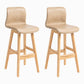 Contemporary Leather Solid Wood Barstools Bristol Bar Stool with Low Back Khaki Wood 2 Piece Set Clearhalo 'Bar Furniture' 'Bar Stools' 'bar_stools' 'furn' 'furn_bar_stools' 'furniture_bar_stools' 'Kitchen & Dining Furniture' 'kitchen&dining_furn' 'kitchen' 'kitchen_furn' Furniture' 4537289
