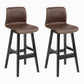Contemporary Leather Solid Wood Barstools Bristol Bar Stool with Low Back Coffee Black 2 Piece Set Clearhalo 'Bar Furniture' 'Bar Stools' 'bar_stools' 'furn' 'furn_bar_stools' 'furniture_bar_stools' 'Kitchen & Dining Furniture' 'kitchen&dining_furn' 'kitchen' 'kitchen_furn' Furniture' 4537292