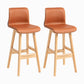 Contemporary Leather Solid Wood Barstools Bristol Bar Stool with Low Back Light Brown Wood 2 Piece Set Clearhalo 'Bar Furniture' 'Bar Stools' 'bar_stools' 'furn' 'furn_bar_stools' 'furniture_bar_stools' 'Kitchen & Dining Furniture' 'kitchen&dining_furn' 'kitchen' 'kitchen_furn' Furniture' 4537295