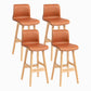 Contemporary Leather Solid Wood Barstools Bristol Bar Stool with Low Back Light Brown Wood 4 Piece Set Clearhalo 'Bar Furniture' 'Bar Stools' 'bar_stools' 'furn' 'furn_bar_stools' 'furniture_bar_stools' 'Kitchen & Dining Furniture' 'kitchen&dining_furn' 'kitchen' 'kitchen_furn' Furniture' 4537296