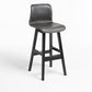 Contemporary Leather Solid Wood Barstools Bristol Bar Stool with Low Back Grey Black 1 Piece Clearhalo 'Bar Furniture' 'Bar Stools' 'bar_stools' 'furn' 'furn_bar_stools' 'furniture_bar_stools' 'Kitchen & Dining Furniture' 'kitchen&dining_furn' 'kitchen' 'kitchen_furn' Furniture' 4537297