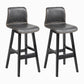 Contemporary Leather Solid Wood Barstools Bristol Bar Stool with Low Back Grey Black 2 Piece Set Clearhalo 'Bar Furniture' 'Bar Stools' 'bar_stools' 'furn' 'furn_bar_stools' 'furniture_bar_stools' 'Kitchen & Dining Furniture' 'kitchen&dining_furn' 'kitchen' 'kitchen_furn' Furniture' 4537298