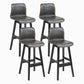 Contemporary Leather Solid Wood Barstools Bristol Bar Stool with Low Back Grey Black 4 Piece Set Clearhalo 'Bar Furniture' 'Bar Stools' 'bar_stools' 'furn' 'furn_bar_stools' 'furniture_bar_stools' 'Kitchen & Dining Furniture' 'kitchen&dining_furn' 'kitchen' 'kitchen_furn' Furniture' 4537299