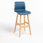 Contemporary Leather Solid Wood Barstools Bristol Bar Stool with Low Back Royal Blue Wood 1 Piece Clearhalo 'Bar Furniture' 'Bar Stools' 'bar_stools' 'furn' 'furn_bar_stools' 'furniture_bar_stools' 'Kitchen & Dining Furniture' 'kitchen&dining_furn' 'kitchen' 'kitchen_furn' Furniture' 4537300
