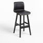 Contemporary Leather Solid Wood Barstools Bristol Bar Stool with Low Back Black Black 1 Piece Clearhalo 'Bar Furniture' 'Bar Stools' 'bar_stools' 'furn' 'furn_bar_stools' 'furniture_bar_stools' 'Kitchen & Dining Furniture' 'kitchen&dining_furn' 'kitchen' 'kitchen_furn' Furniture' 4537303