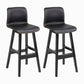 Contemporary Leather Solid Wood Barstools Bristol Bar Stool with Low Back Black Black 2 Piece Set Clearhalo 'Bar Furniture' 'Bar Stools' 'bar_stools' 'furn' 'furn_bar_stools' 'furniture_bar_stools' 'Kitchen & Dining Furniture' 'kitchen&dining_furn' 'kitchen' 'kitchen_furn' Furniture' 4537304