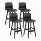 Contemporary Leather Solid Wood Barstools Bristol Bar Stool with Low Back Black Black 4 Piece Set Clearhalo 'Bar Furniture' 'Bar Stools' 'bar_stools' 'furn' 'furn_bar_stools' 'furniture_bar_stools' 'Kitchen & Dining Furniture' 'kitchen&dining_furn' 'kitchen' 'kitchen_furn' Furniture' 4537305