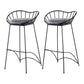 Modern Style Iron Bar Stool Low Back with Footrest Living Room Simple Bar Stool 30 Inches Black 2 Piece Set Clearhalo 'Bar Furniture' 'Bar Stools' 'bar_stools' 'furn' 'furn_bar_stools' 'furniture_bar_stools' 'Kitchen & Dining Furniture' 'kitchen&dining_furn' 'kitchen' 'kitchen_furn' Furniture' 4537309