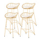 Modern Style Iron Bar Stool Low Back with Footrest Living Room Simple Bar Stool 30 Inches Gold 4 Piece Set Clearhalo 'Bar Furniture' 'Bar Stools' 'bar_stools' 'furn' 'furn_bar_stools' 'furniture_bar_stools' 'Kitchen & Dining Furniture' 'kitchen&dining_furn' 'kitchen' 'kitchen_furn' Furniture' 4537317