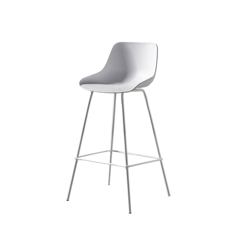 Modern Style Plastic Bar Stool Low Back and Footrest Milk Tea Shop Bar Stool 28 Inches White 1 Piece Clearhalo 'Bar Furniture' 'Bar Stools' 'bar_stools' 'furn' 'furn_bar_stools' 'furniture_bar_stools' 'Kitchen & Dining Furniture' 'kitchen&dining_furn' 'kitchen' 'kitchen_furn' Furniture' 4537336