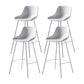 Modern Style Plastic Bar Stool Low Back and Footrest Milk Tea Shop Bar Stool 28 Inches White 4 Piece Set Clearhalo 'Bar Furniture' 'Bar Stools' 'bar_stools' 'furn' 'furn_bar_stools' 'furniture_bar_stools' 'Kitchen & Dining Furniture' 'kitchen&dining_furn' 'kitchen' 'kitchen_furn' Furniture' 4537340