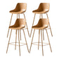 Modern Style Plastic Bar Stool Low Back and Footrest Milk Tea Shop Bar Stool 28 Inches Yellow 4 Piece Set Clearhalo 'Bar Furniture' 'Bar Stools' 'bar_stools' 'furn' 'furn_bar_stools' 'furniture_bar_stools' 'Kitchen & Dining Furniture' 'kitchen&dining_furn' 'kitchen' 'kitchen_furn' Furniture' 4537344