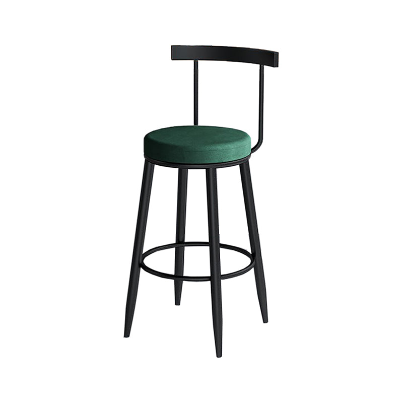 Modern Style Iron Bar Stool Low Back and Footrest Living Room Simple Bar Stool Green 1 Piece Clearhalo 'Bar Furniture' 'Bar Stools' 'bar_stools' 'furn' 'furn_bar_stools' 'furniture_bar_stools' 'Kitchen & Dining Furniture' 'kitchen&dining_furn' 'kitchen' 'kitchen_furn' Furniture' 4537347