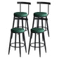 Modern Style Iron Bar Stool Low Back and Footrest Living Room Simple Bar Stool Green 4 Piece Set Clearhalo 'Bar Furniture' 'Bar Stools' 'bar_stools' 'furn' 'furn_bar_stools' 'furniture_bar_stools' 'Kitchen & Dining Furniture' 'kitchen&dining_furn' 'kitchen' 'kitchen_furn' Furniture' 4537351