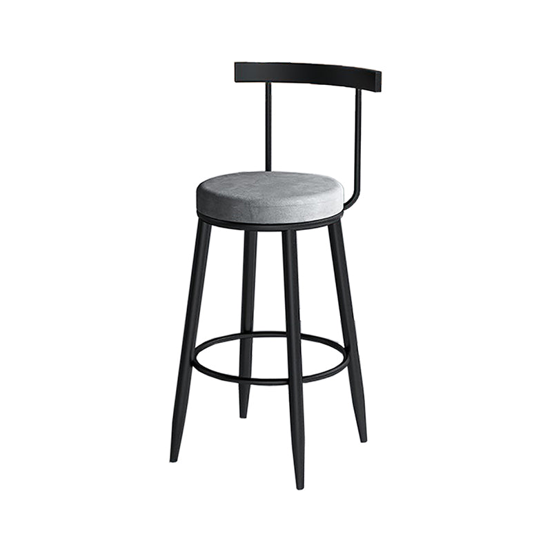 Modern Style Iron Bar Stool Low Back and Footrest Living Room Simple Bar Stool Grey 1 Piece Clearhalo 'Bar Furniture' 'Bar Stools' 'bar_stools' 'furn' 'furn_bar_stools' 'furniture_bar_stools' 'Kitchen & Dining Furniture' 'kitchen&dining_furn' 'kitchen' 'kitchen_furn' Furniture' 4537352
