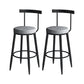 Modern Style Iron Bar Stool Low Back and Footrest Living Room Simple Bar Stool Grey 2 Piece Set Clearhalo 'Bar Furniture' 'Bar Stools' 'bar_stools' 'furn' 'furn_bar_stools' 'furniture_bar_stools' 'Kitchen & Dining Furniture' 'kitchen&dining_furn' 'kitchen' 'kitchen_furn' Furniture' 4537355