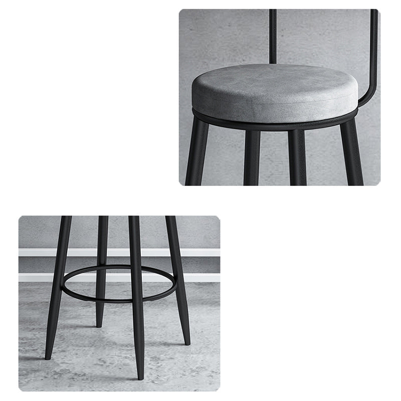 Modern Style Iron Bar Stool Low Back and Footrest Living Room Simple Bar Stool Clearhalo 'Bar Furniture' 'Bar Stools' 'bar_stools' 'furn' 'furn_bar_stools' 'furniture_bar_stools' 'Kitchen & Dining Furniture' 'kitchen&dining_furn' 'kitchen' 'kitchen_furn' Furniture' 4537361