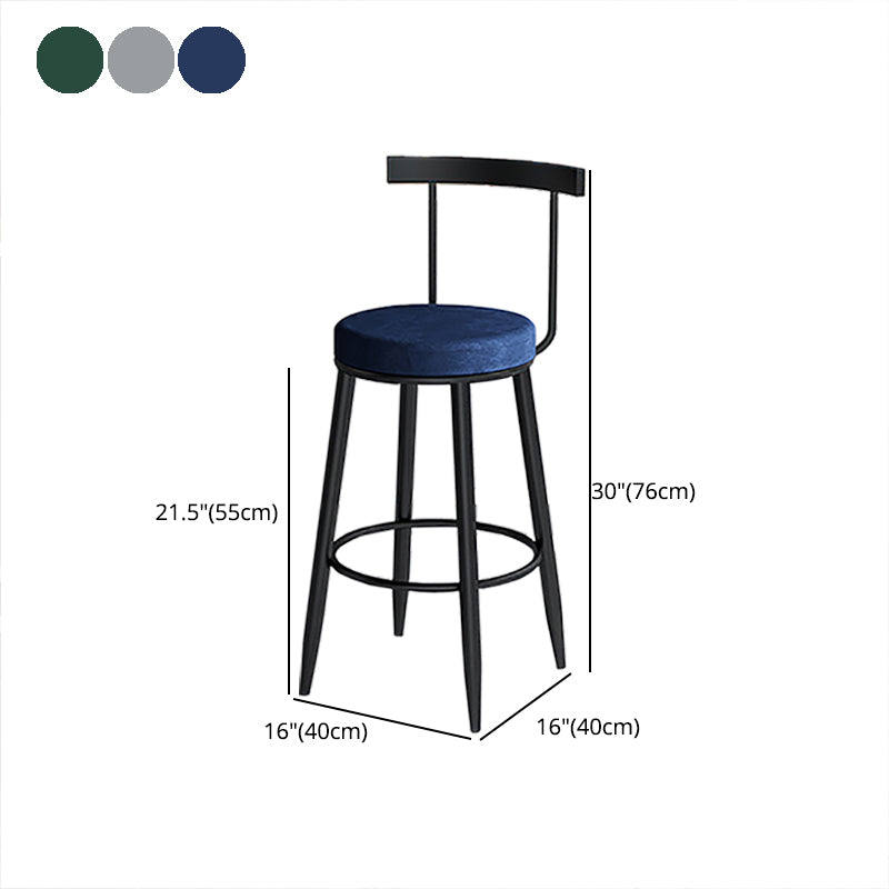 Modern Style Iron Bar Stool Low Back and Footrest Living Room Simple Bar Stool Clearhalo 'Bar Furniture' 'Bar Stools' 'bar_stools' 'furn' 'furn_bar_stools' 'furniture_bar_stools' 'Kitchen & Dining Furniture' 'kitchen&dining_furn' 'kitchen' 'kitchen_furn' Furniture' 4537365