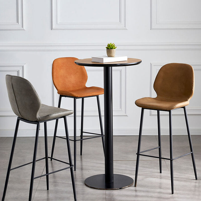 Modern Style Iron Bar Stool with Footrest Low Back Simple Bar Stool Clearhalo 'Bar Furniture' 'Bar Stools' 'bar_stools' 'furn' 'furn_bar_stools' 'furniture_bar_stools' 'Kitchen & Dining Furniture' 'kitchen&dining_furn' 'kitchen' 'kitchen_furn' Furniture' 4537370
