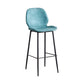 Modern Style Iron Bar Stool with Footrest Low Back Simple Bar Stool Blue 1 Piece Bar Stool(30"H) Clearhalo 'Bar Furniture' 'Bar Stools' 'bar_stools' 'furn' 'furn_bar_stools' 'furniture_bar_stools' 'Kitchen & Dining Furniture' 'kitchen&dining_furn' 'kitchen' 'kitchen_furn' Furniture' 4537371