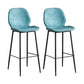 Modern Style Iron Bar Stool with Footrest Low Back Simple Bar Stool Blue 2 Piece Set Bar Stool(30"H) Clearhalo 'Bar Furniture' 'Bar Stools' 'bar_stools' 'furn' 'furn_bar_stools' 'furniture_bar_stools' 'Kitchen & Dining Furniture' 'kitchen&dining_furn' 'kitchen' 'kitchen_furn' Furniture' 4537372